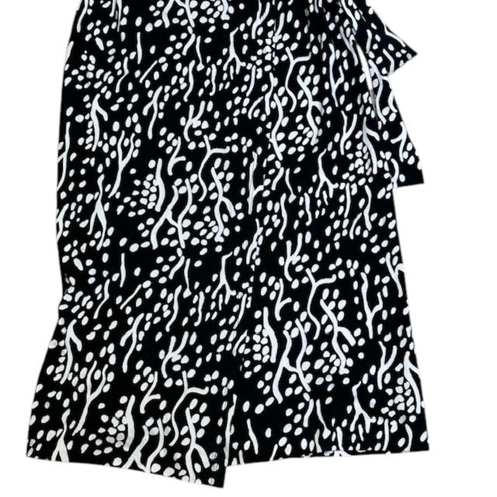 Diane Von Furstenburg (DVF) Target Wrap Dress Black White Print Midi Size XXS - Picture 10 of 15
